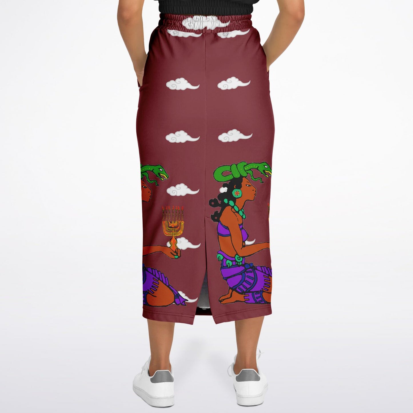 Northern Kingdom Princess Fashion Long Pocket Skirt Wine Red