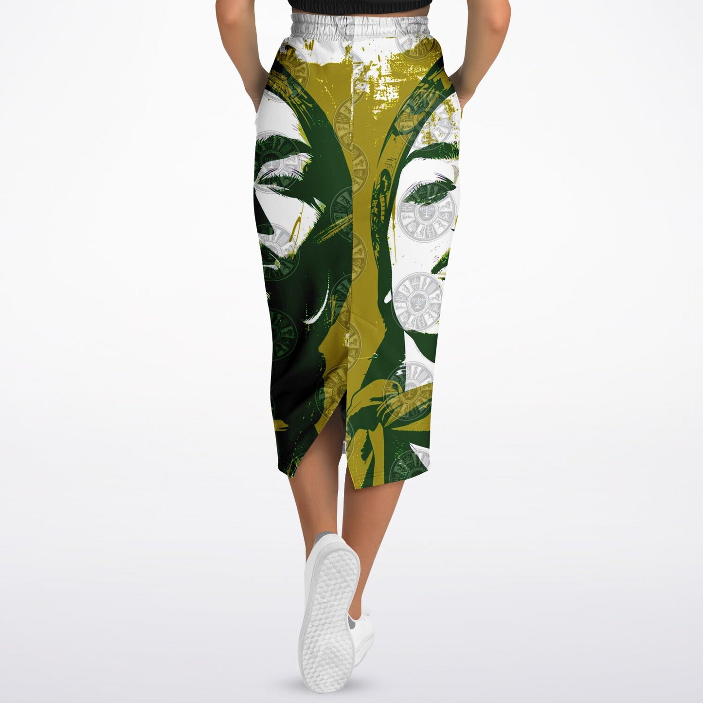 We Are Israel Green Lantern Fashion Long Pocket Skirt