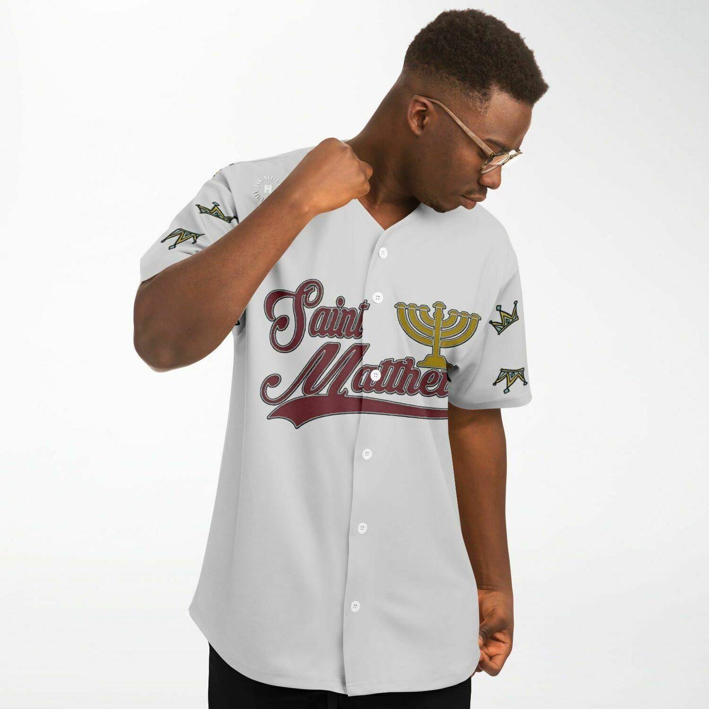 Saint Matthew Hebrew Israelite Grey Maccabees Jersey Digital Embroidered
