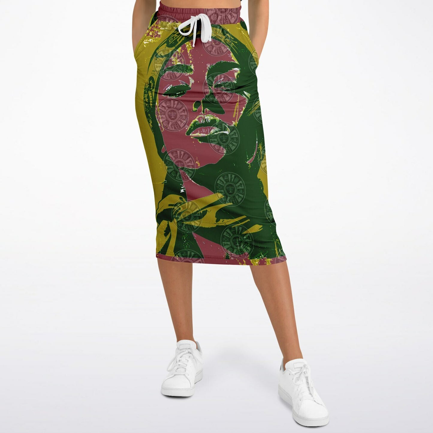 We Are Israel Green Lantern Fashion Long Pocket Skirt Earthy