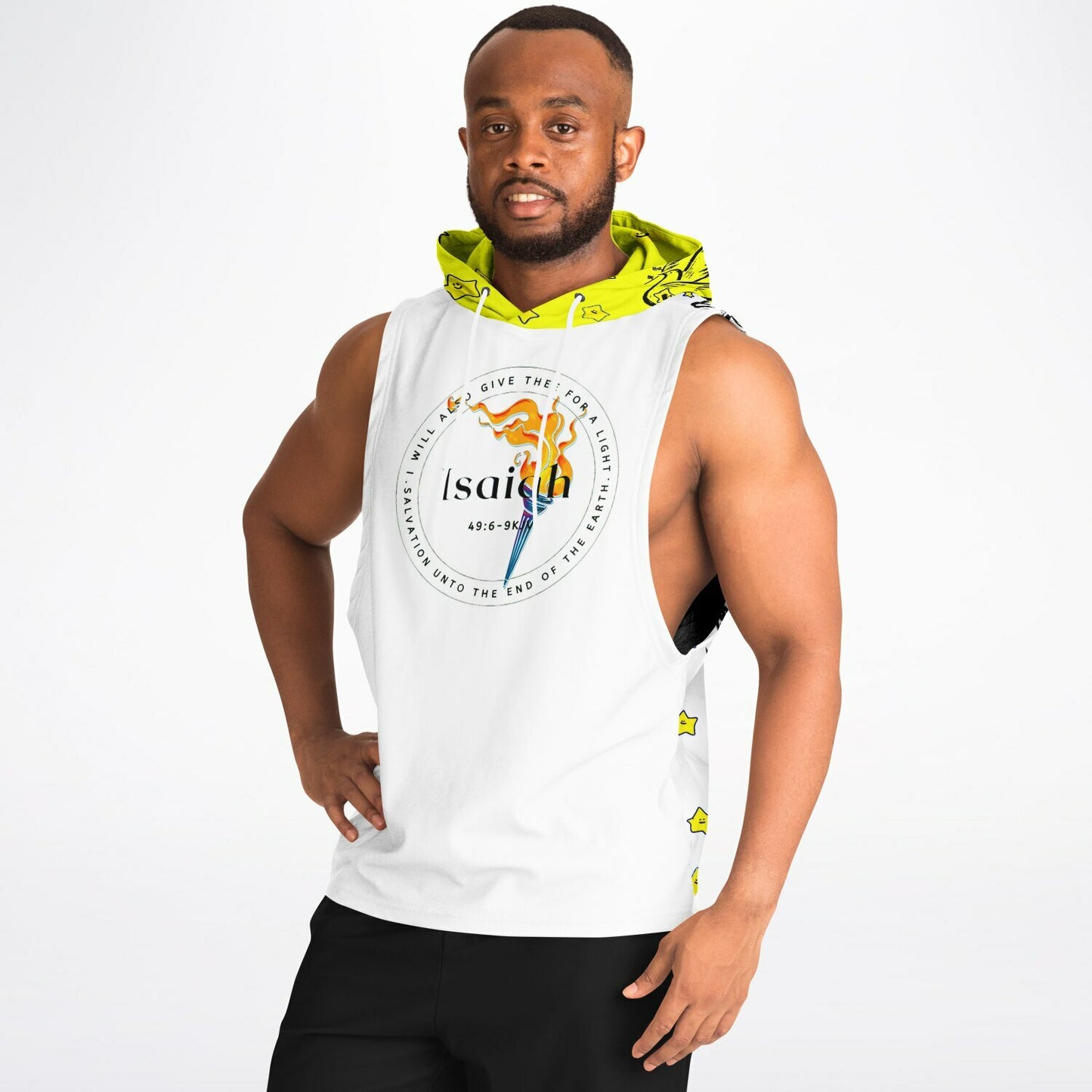 Isaiah Be The Light T-shirt Gift For Him For Her Fashion Drop Armhole White Hoodie
