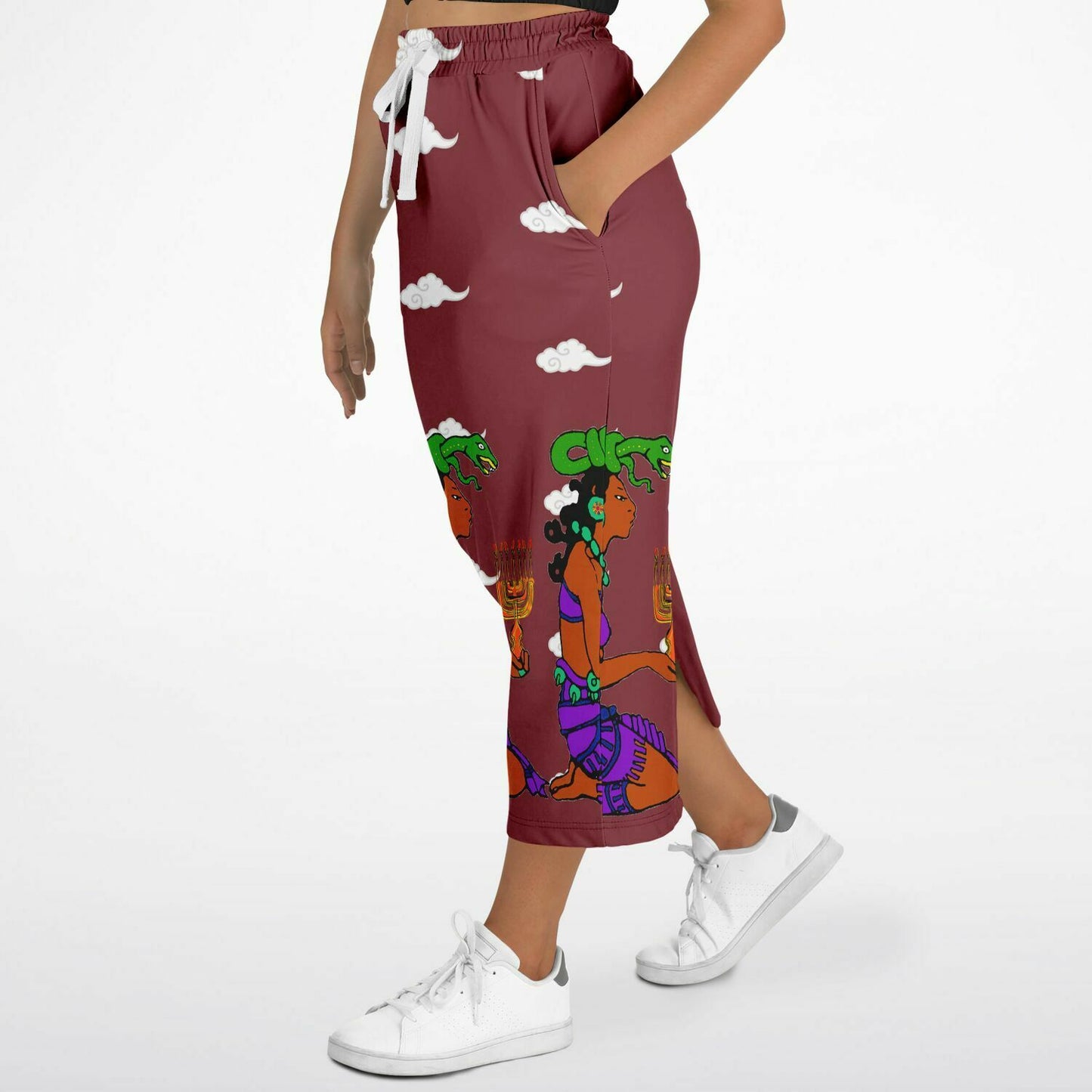 Northern Kingdom Princess Fashion Long Pocket Skirt Wine Red