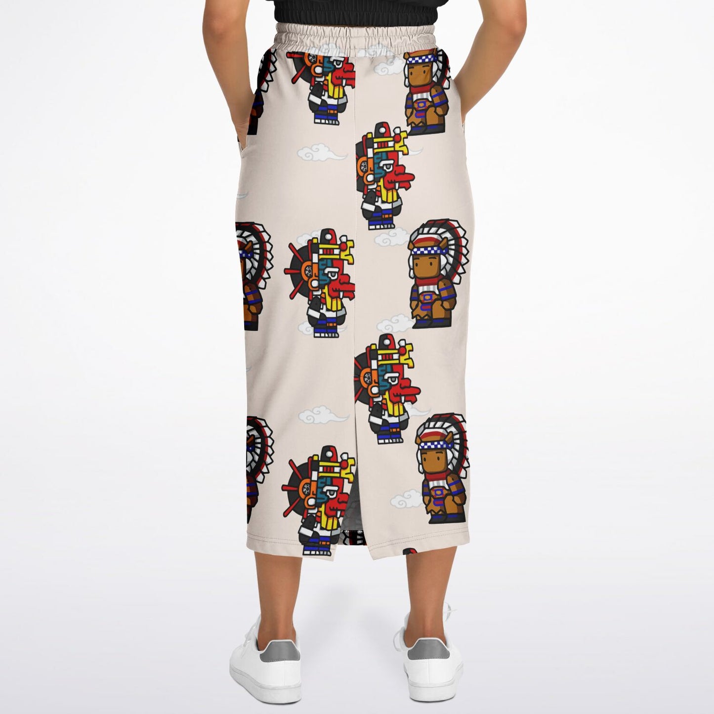 Northern Kingdom 10 Tribesmen Fashion Long Pocket Skirt Creme