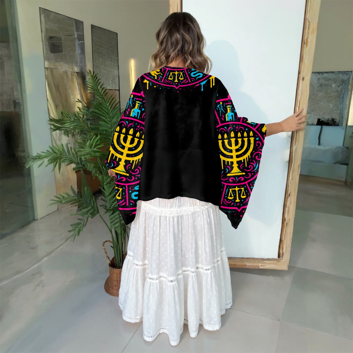 Boho Patchwork Kimono Sleeve Top