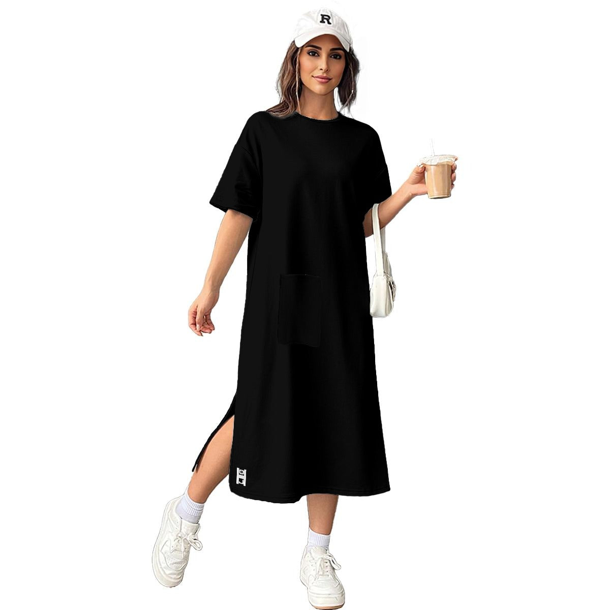 All-Over Print Women's Midi T-Shirt Dress|180GSM Cotton