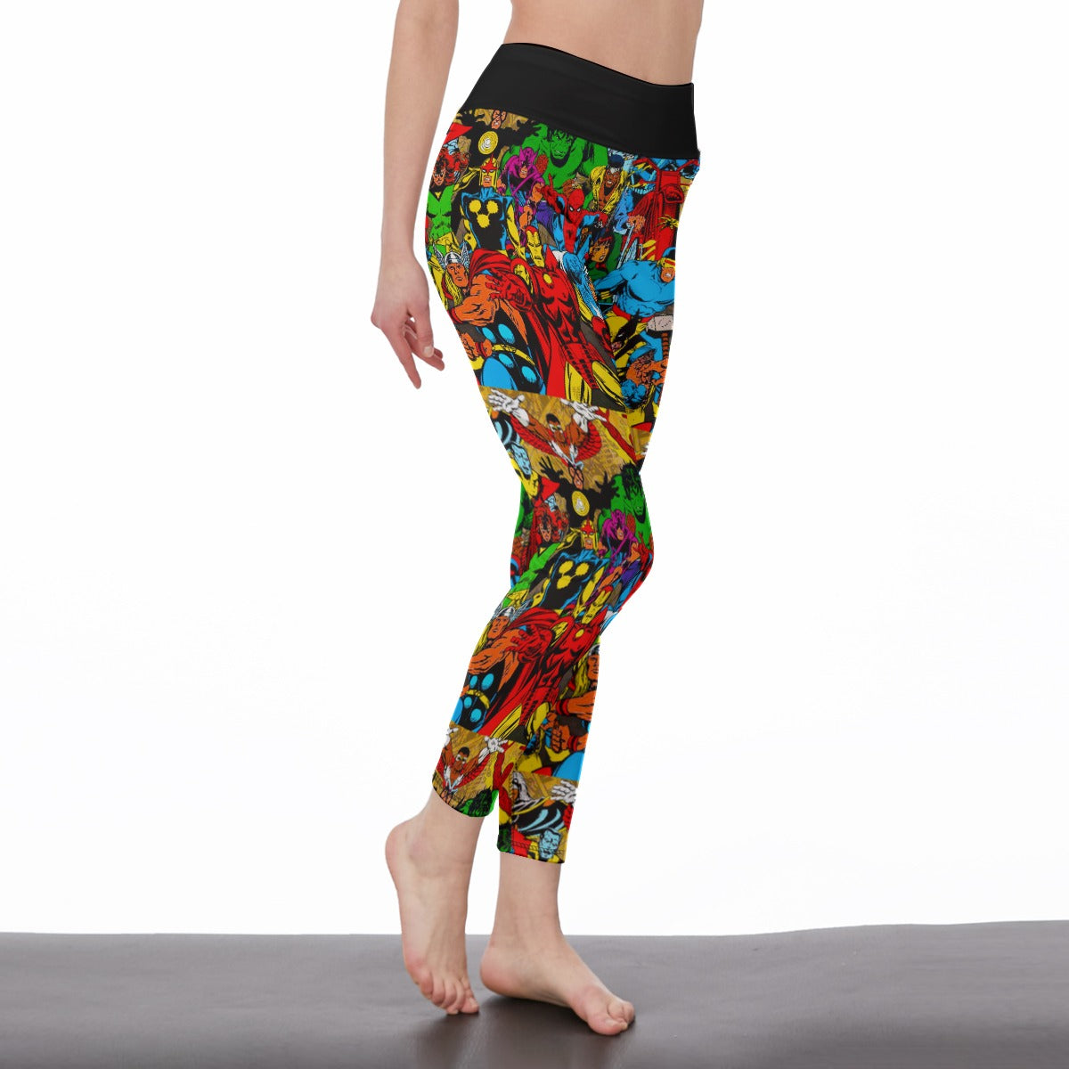 Retro Super Hero Comic Women’s High-Waisted Yoga Pants
