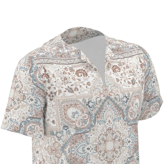 Light Grey Pattern Men's African Dashiki Shirt shirt - product image 2 in gray alternate view