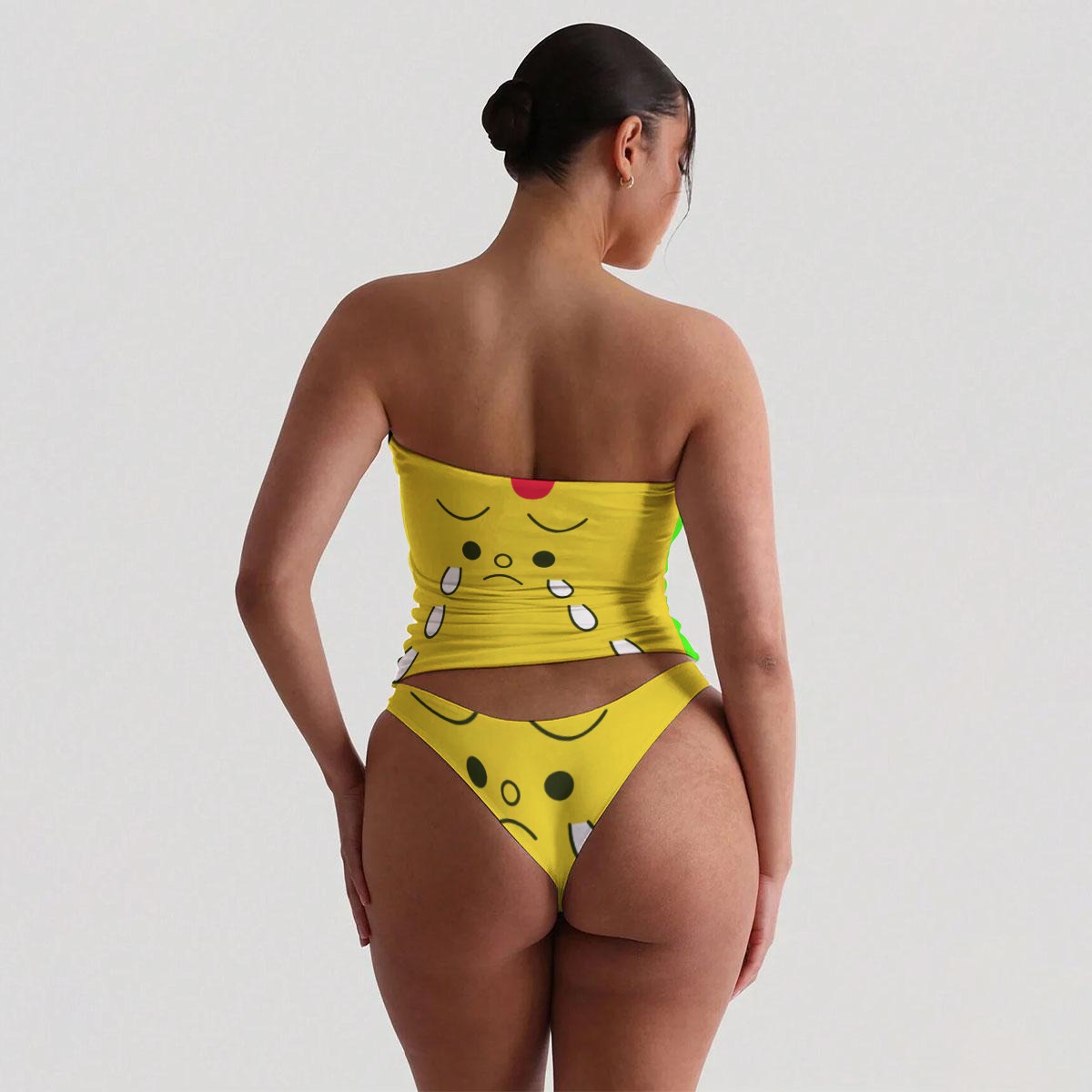 Cheer Me Up All-Over Print Women's Strapless Tube Top Set