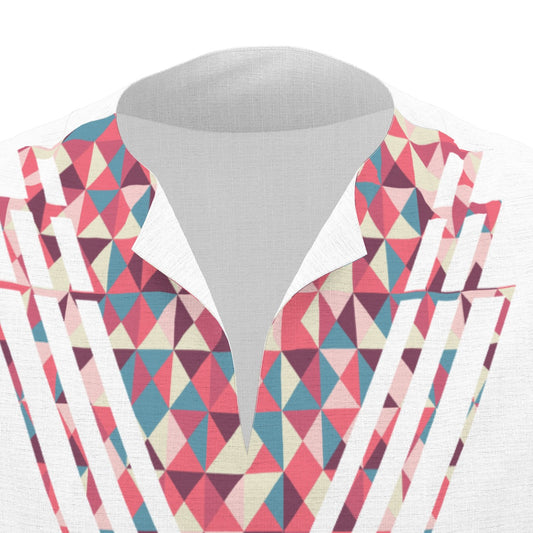 White Tribal Men's African Dashiki Shirt shirt - product image 2 in white alternate view