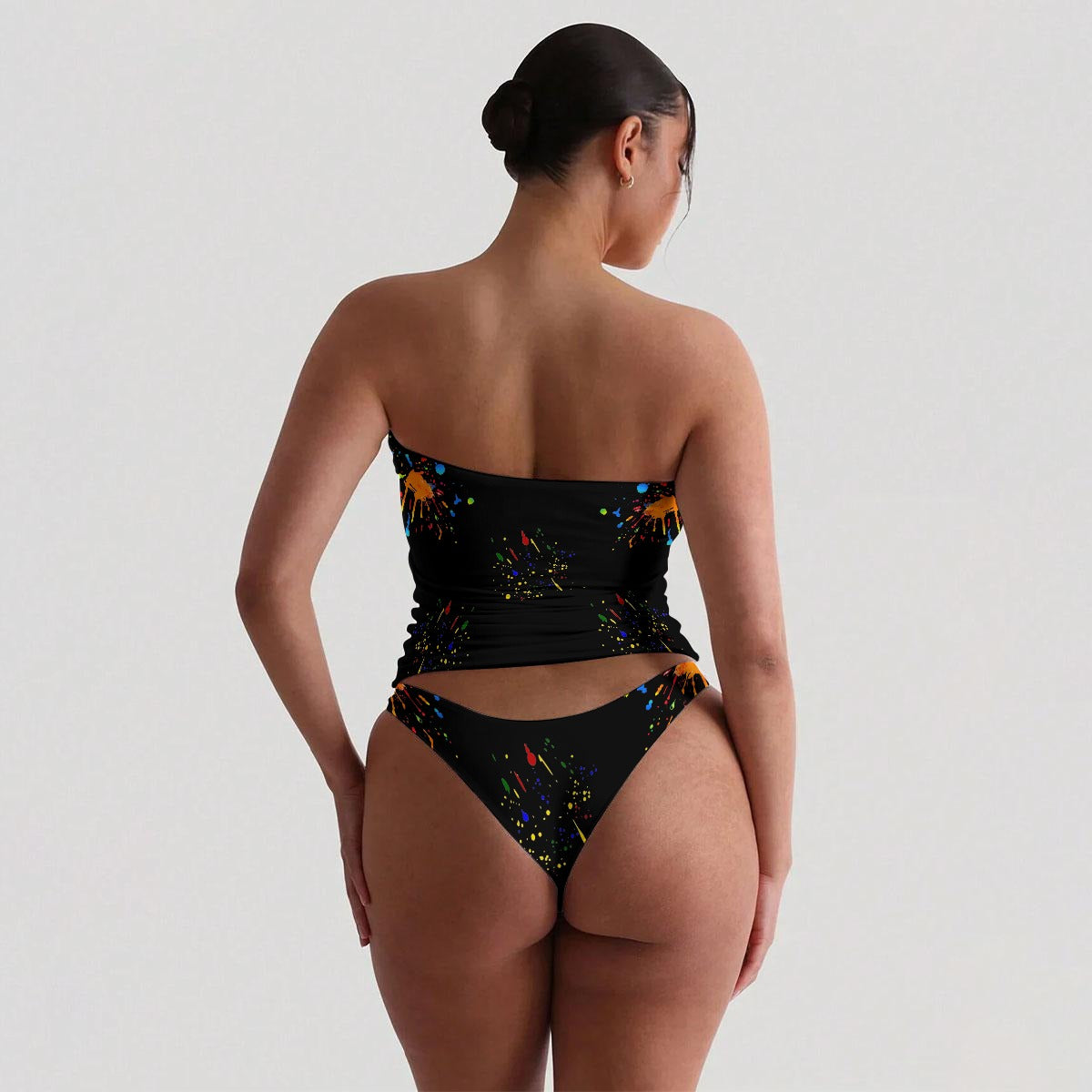 All-Over Print Women's Strapless Tube Top Set