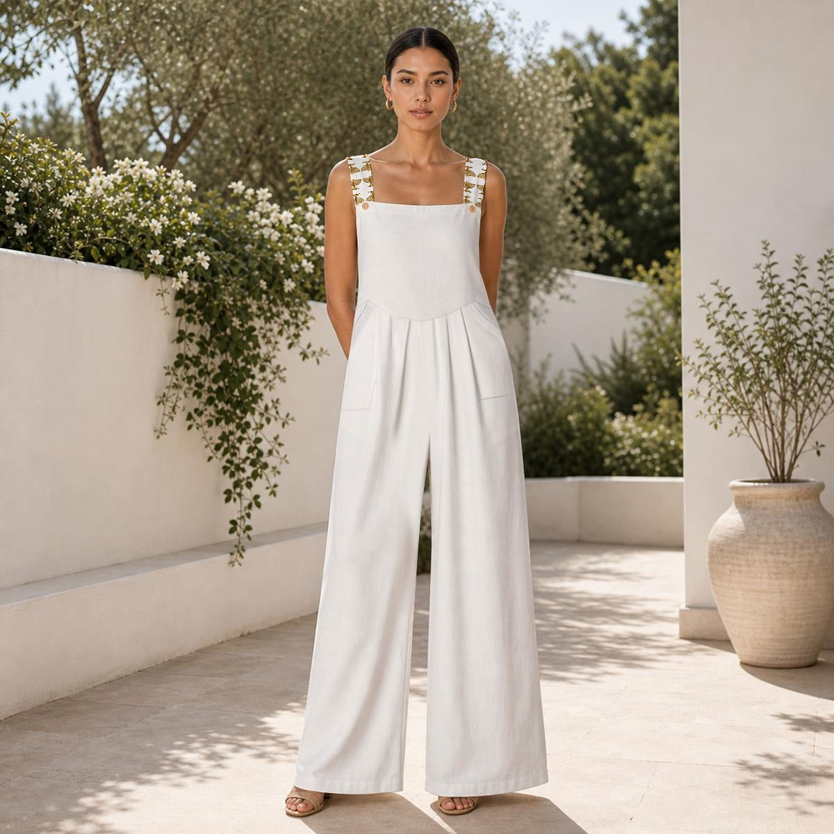 All-Over Print Women's Wide-Leg Jumpsuit