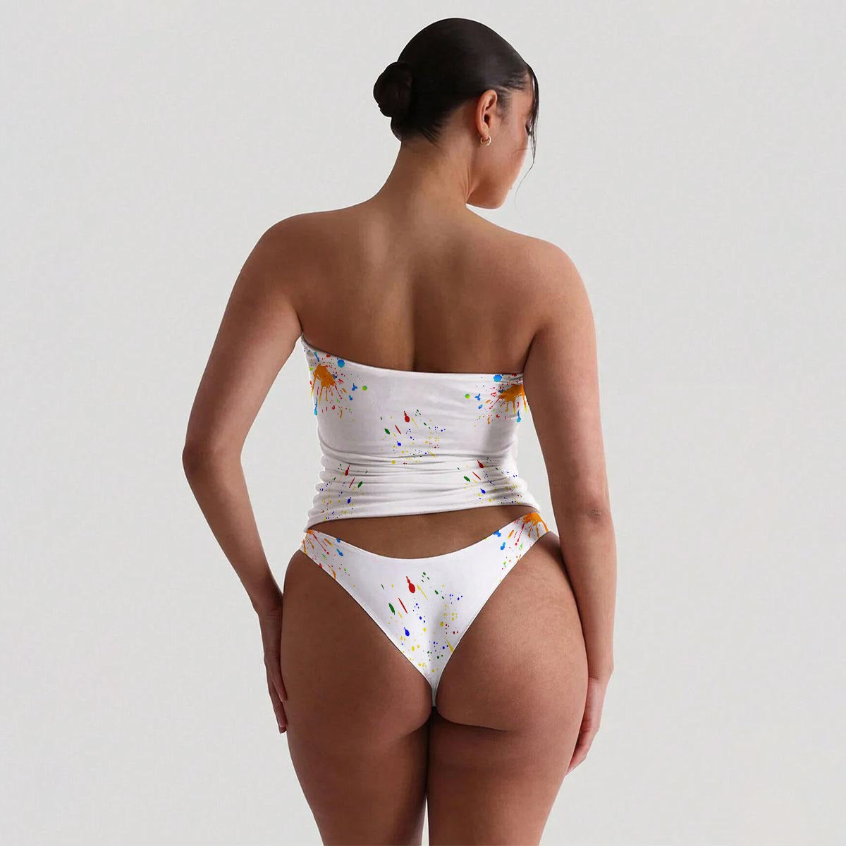 All-Over Print Women's Strapless Tube Top Set