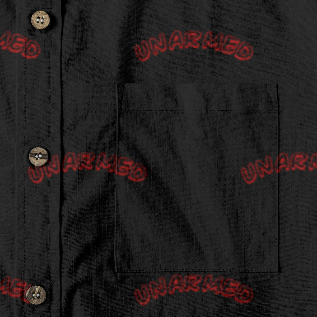 Unarmed Men's Breathable Black Bamboo Cotton Shirt