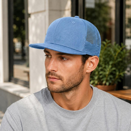 Menorah Embroidery Flat-Brim Mesh Cap alternate view