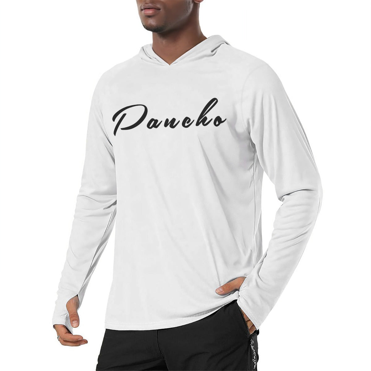 Pancho White Men's & Women's Sunscreen Sports Hoodie With Thumb Holes