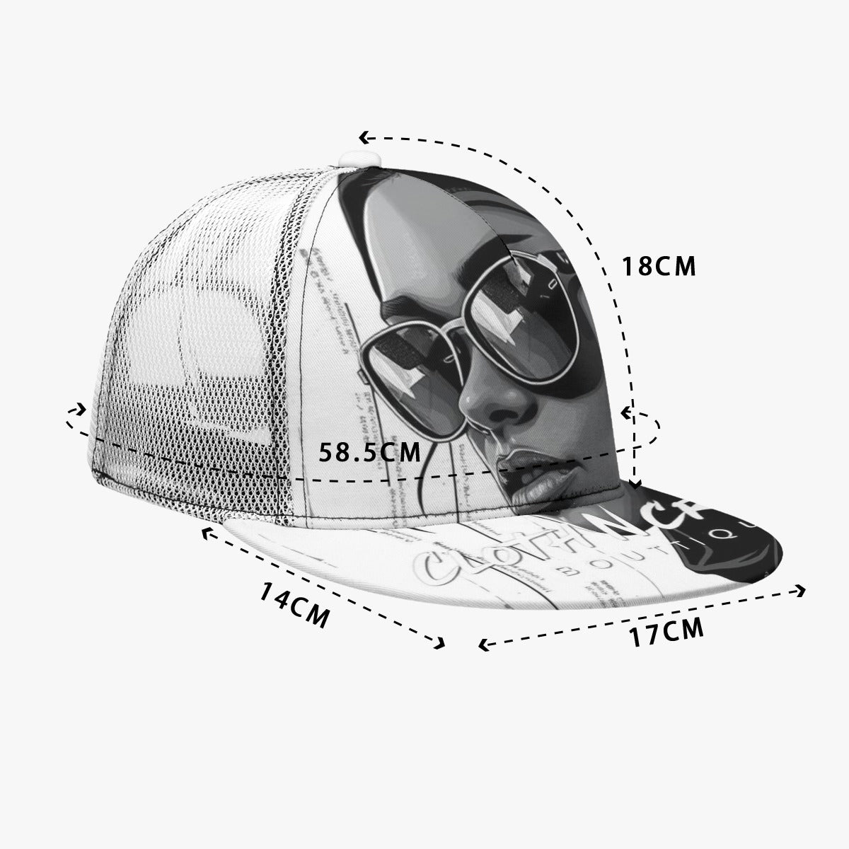Noir Branded Snapback Trucker Flat-brimmed Mesh Cap