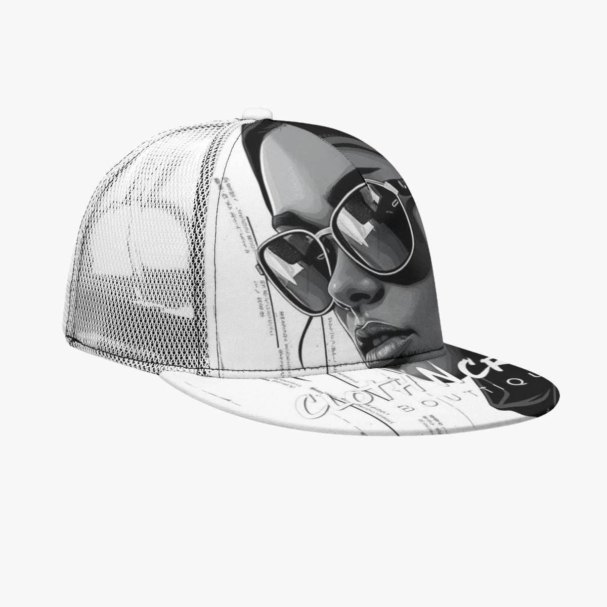 Noir Branded Snapback Trucker Flat-brimmed Mesh Cap