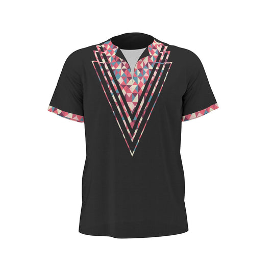Black Tribal Men's African Dashiki Shirt shirt - product image 2 in black alternate view
