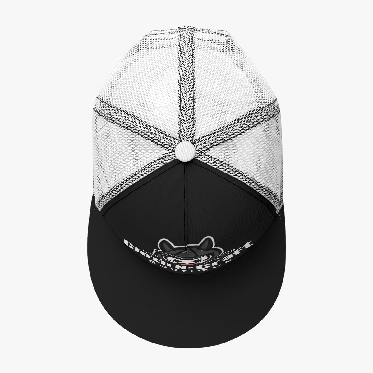 Branded Black Snapback Trucker Flat-brimmed Mesh Cap