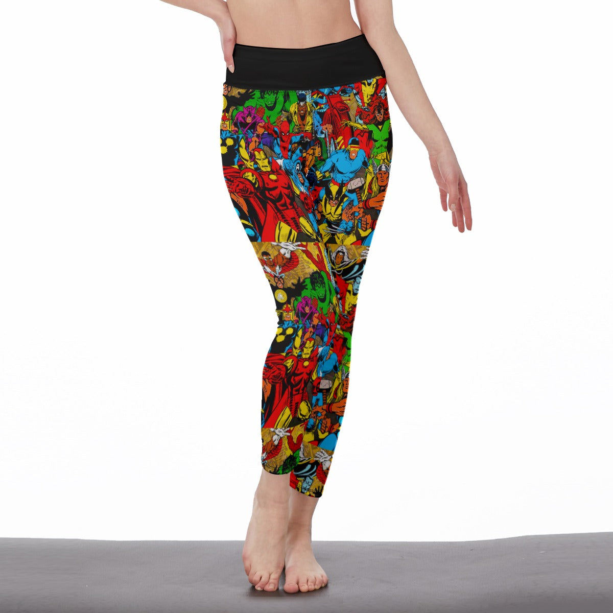 Retro Super Hero Comic Women’s High-Waisted Yoga Pants