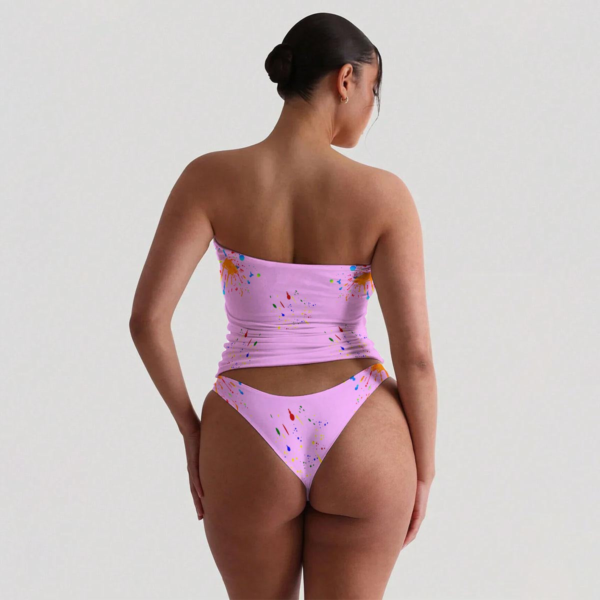 All-Over Print Women's Strapless Tube Top Set