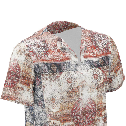 Washed Red Men's African Dashiki Shirt shirt - product image 2 in red alternate view