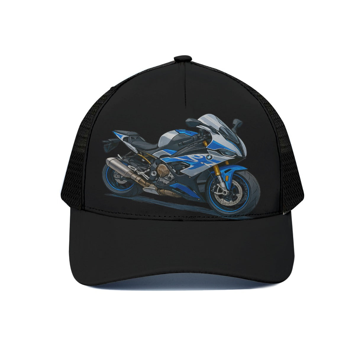 S1K-RR Inspired Trucker – Hat With Black Half-mesh snapback | Urban Streetwear Biker Apparel