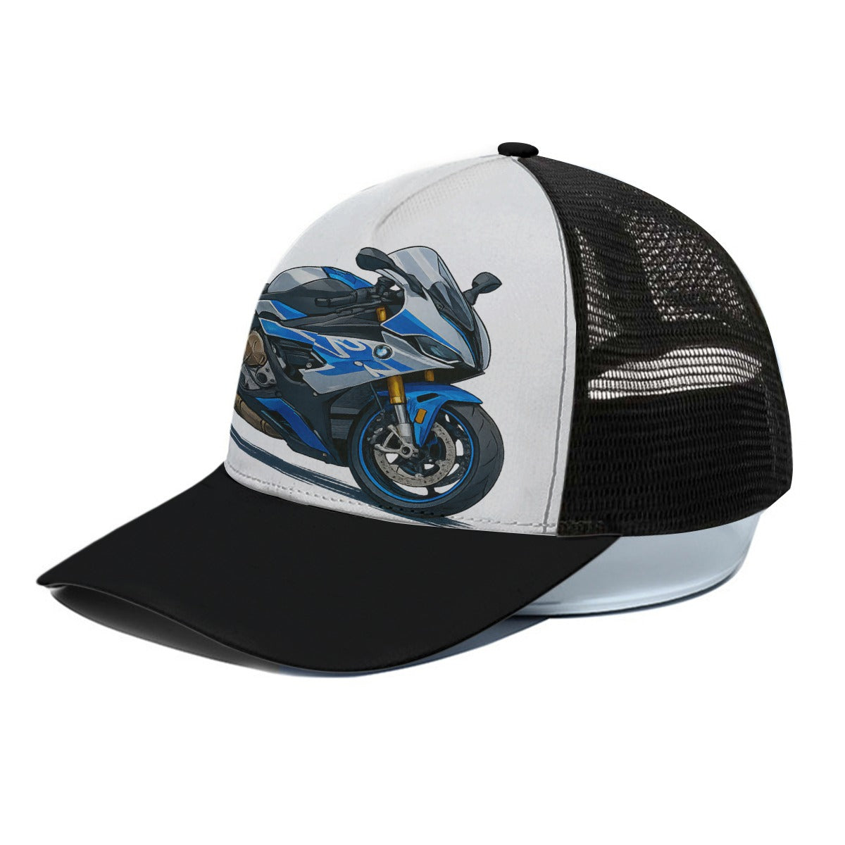 S1K-RR Inspired Trucker – Hat With Black Half-mesh snapback | Urban Streetwear Biker Apparel