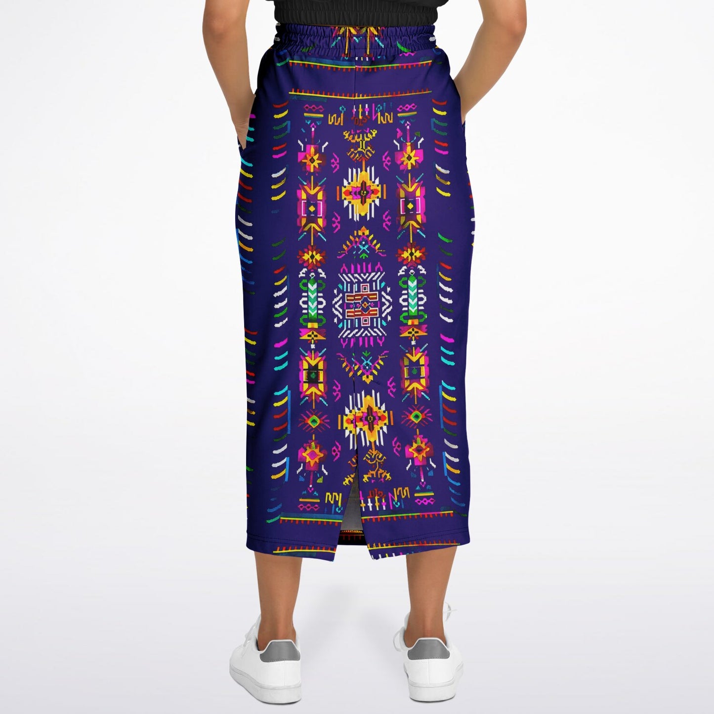 We Are Israel Tribal Fusion Fashion Long Pocket Skirt Royal Purple