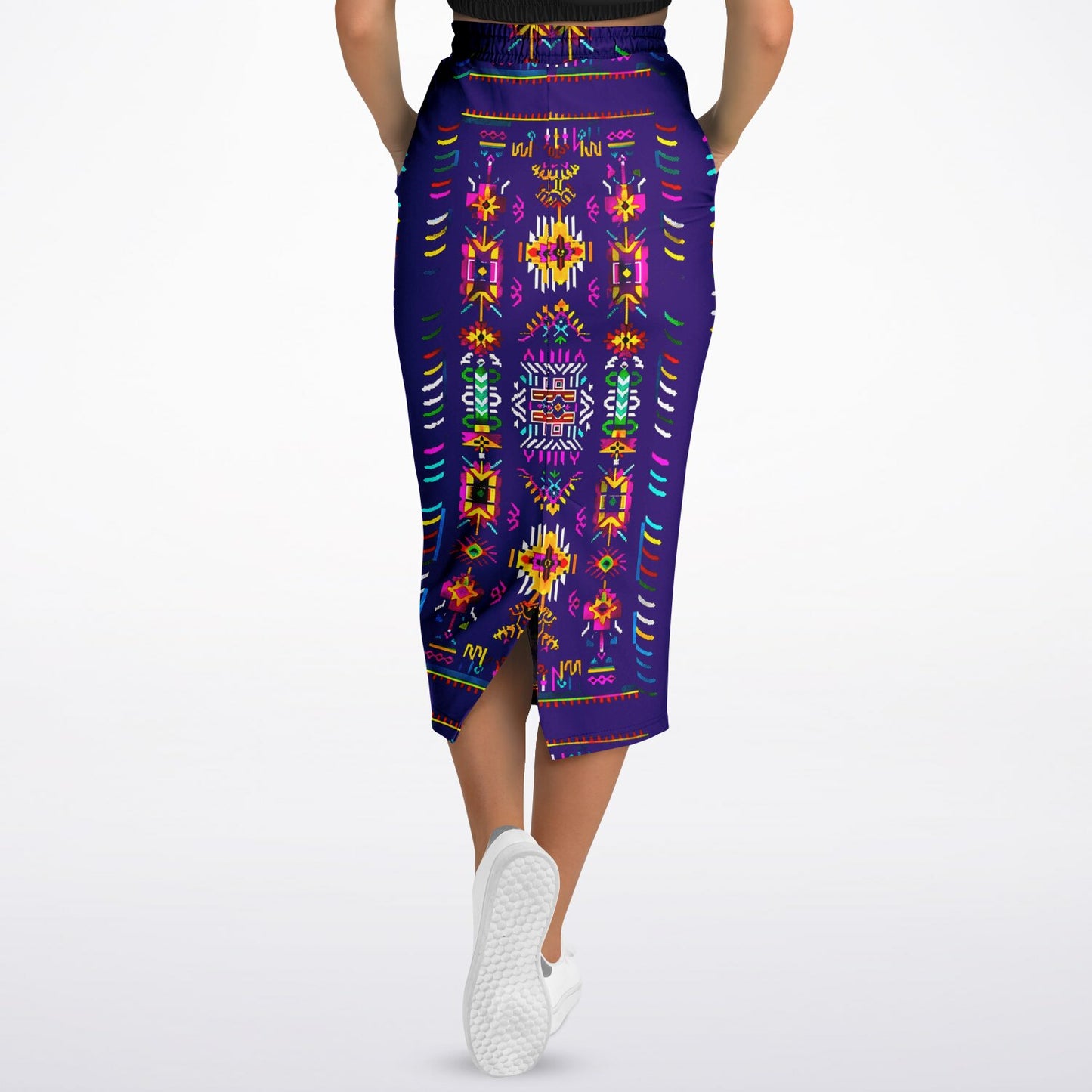 We Are Israel Tribal Fusion Fashion Long Pocket Skirt Royal Purple