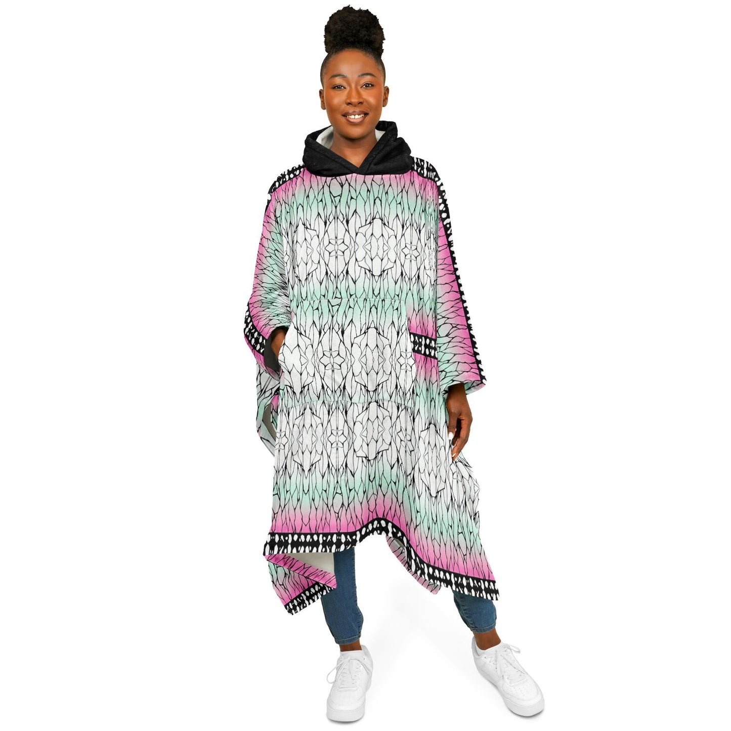 Shinobu Slayer Of Demons Anime Comic Flannel Blanket Poncho