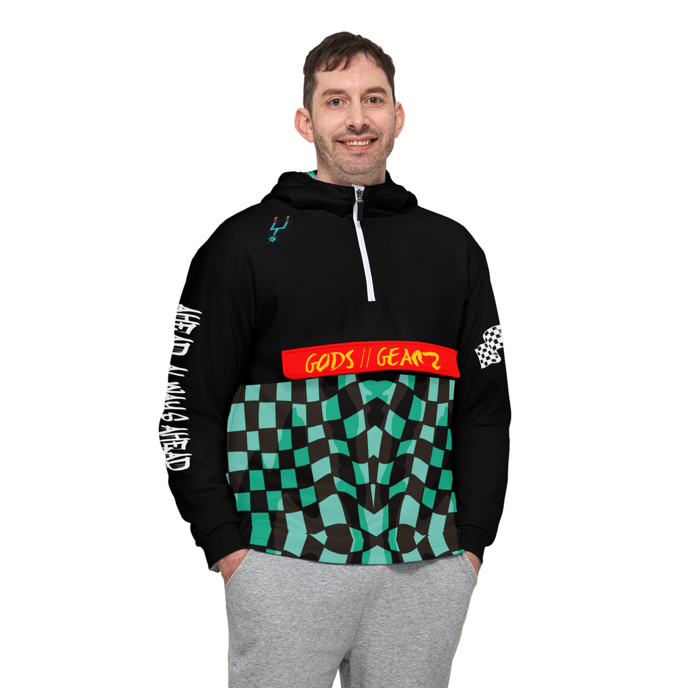 Gods & Gears Unisex Fleece-Lined Quarter Zip Pocket Hoodie