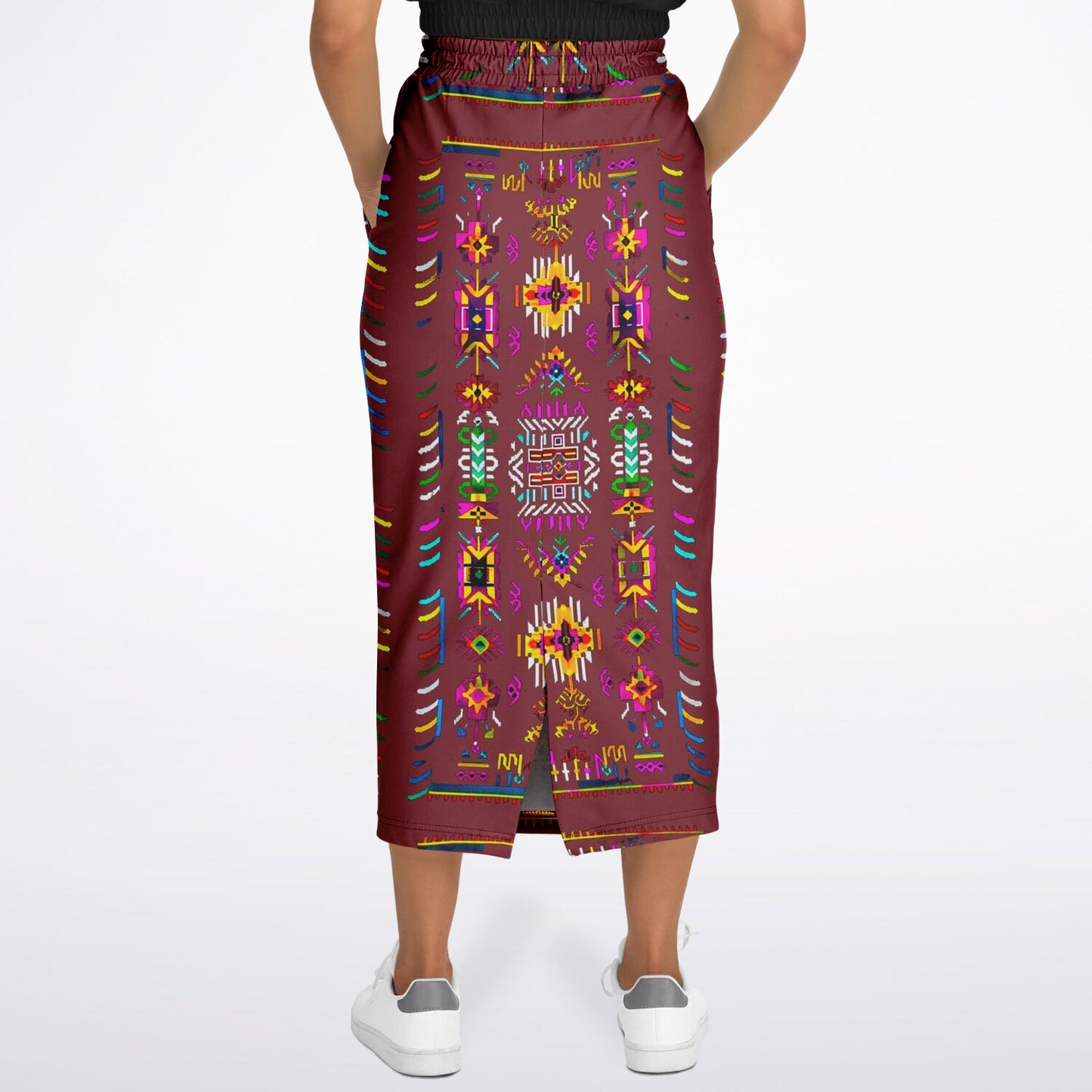 We Are Israel Tribal Fusion Fashion Long Pocket Skirt Earthy