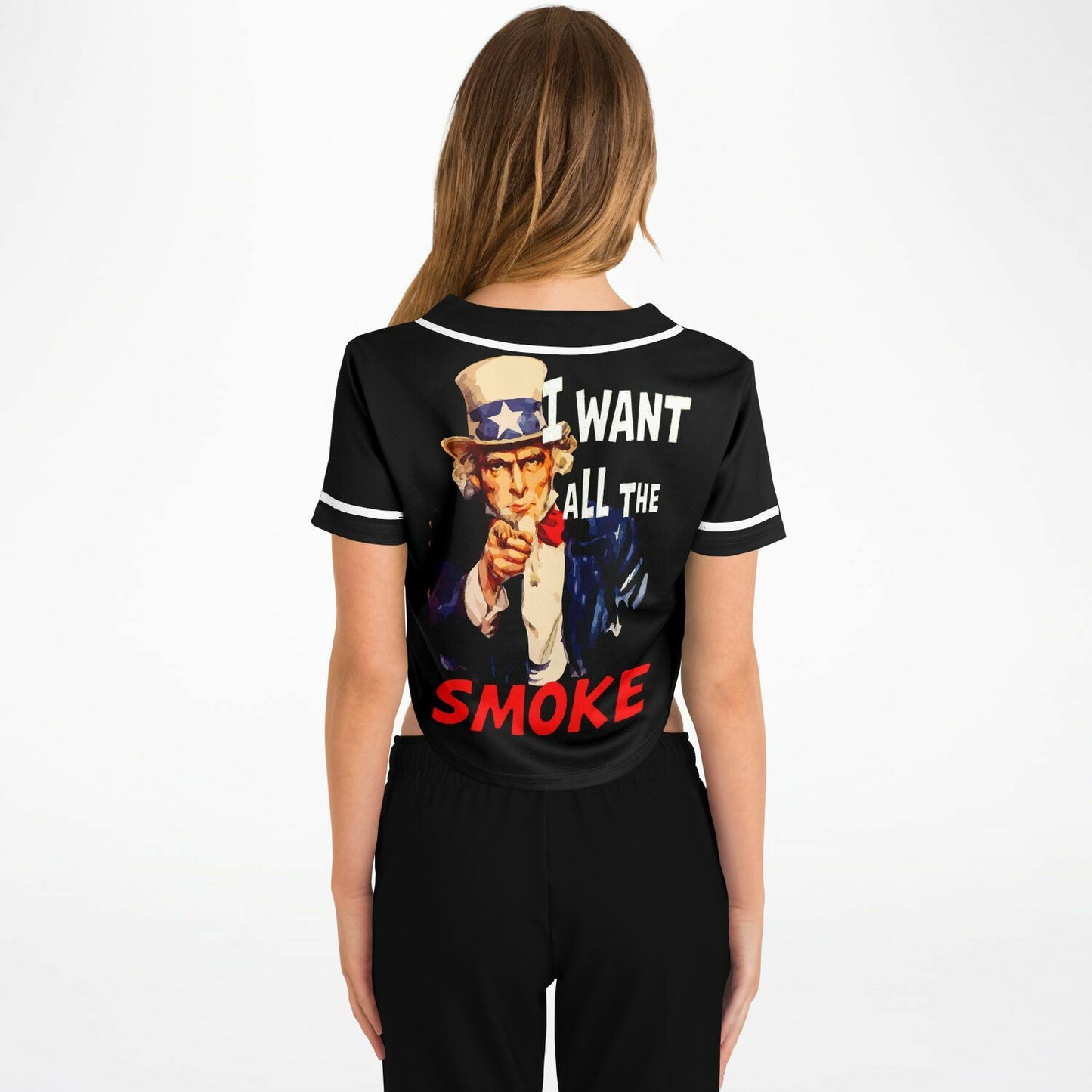 I Want SMOKE Cropped Baseball Jersey