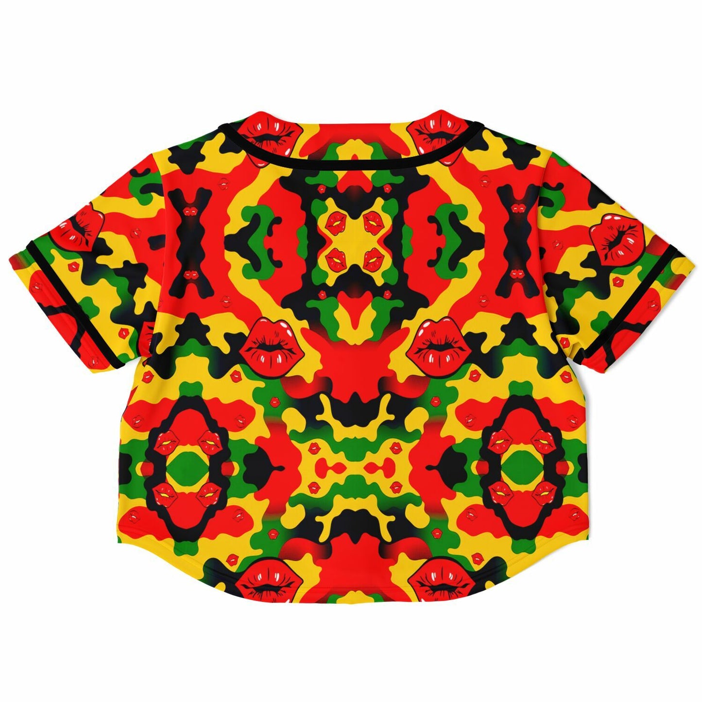 Kiss Me All-Over Cropped Baseball Jersey