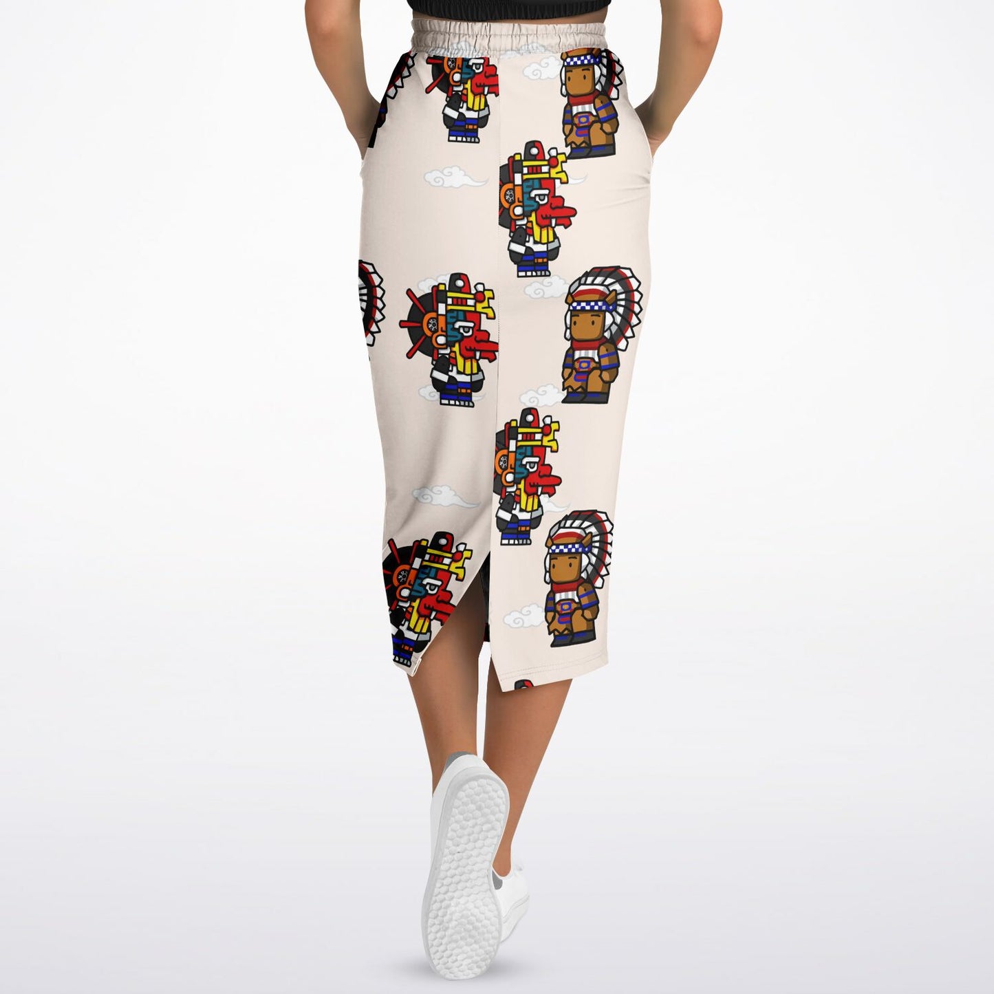 Northern Kingdom 10 Tribesmen Fashion Long Pocket Skirt Creme