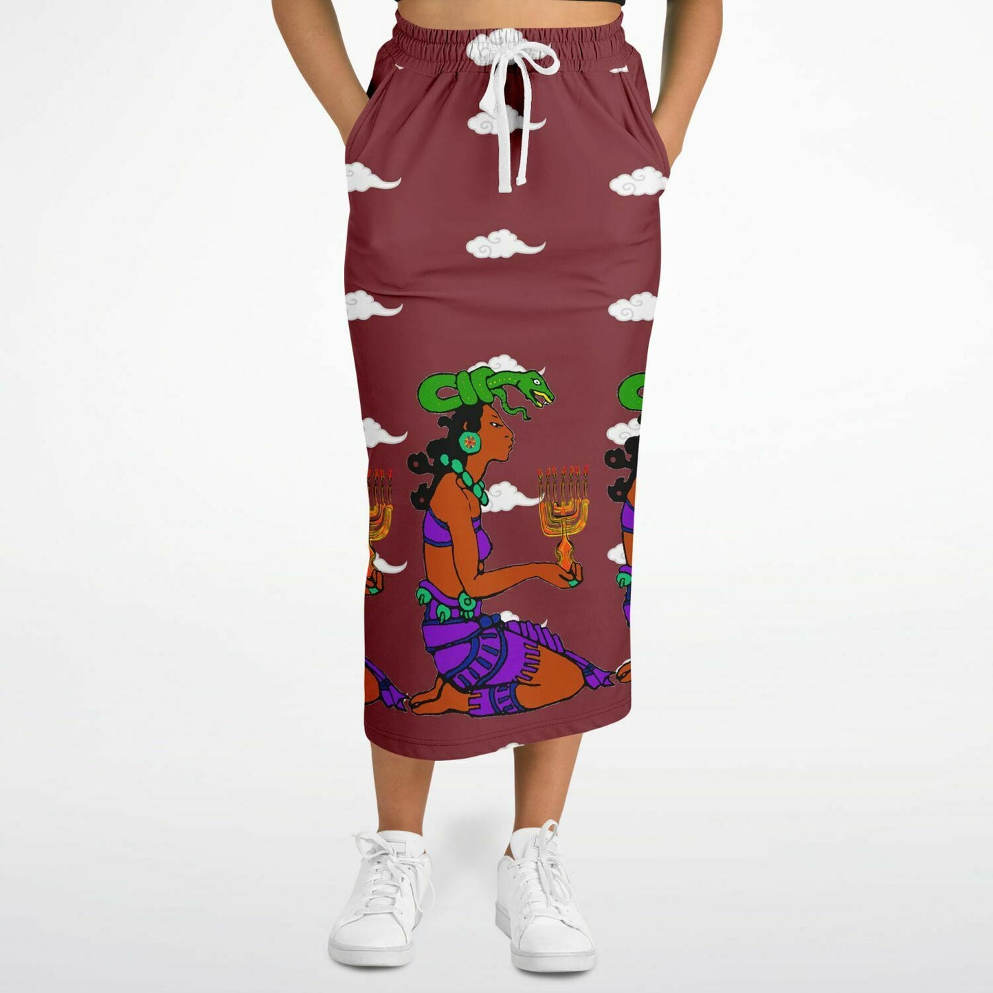 Northern Kingdom Princess Fashion Long Pocket Skirt Wine Red