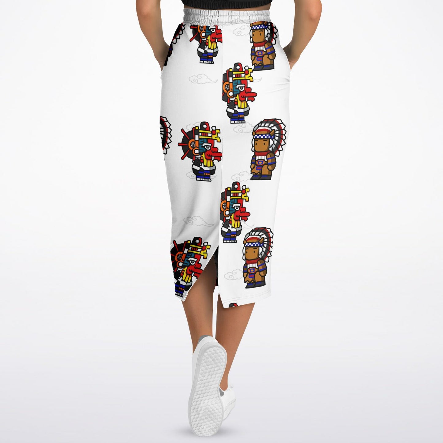 Northern Kingdom 10 Tribesmen Fashion Long Pocket Skirt White