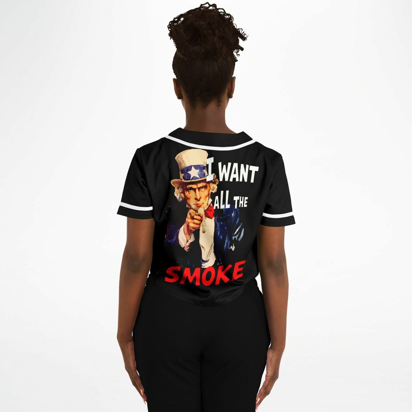 I Want SMOKE Cropped Baseball Jersey