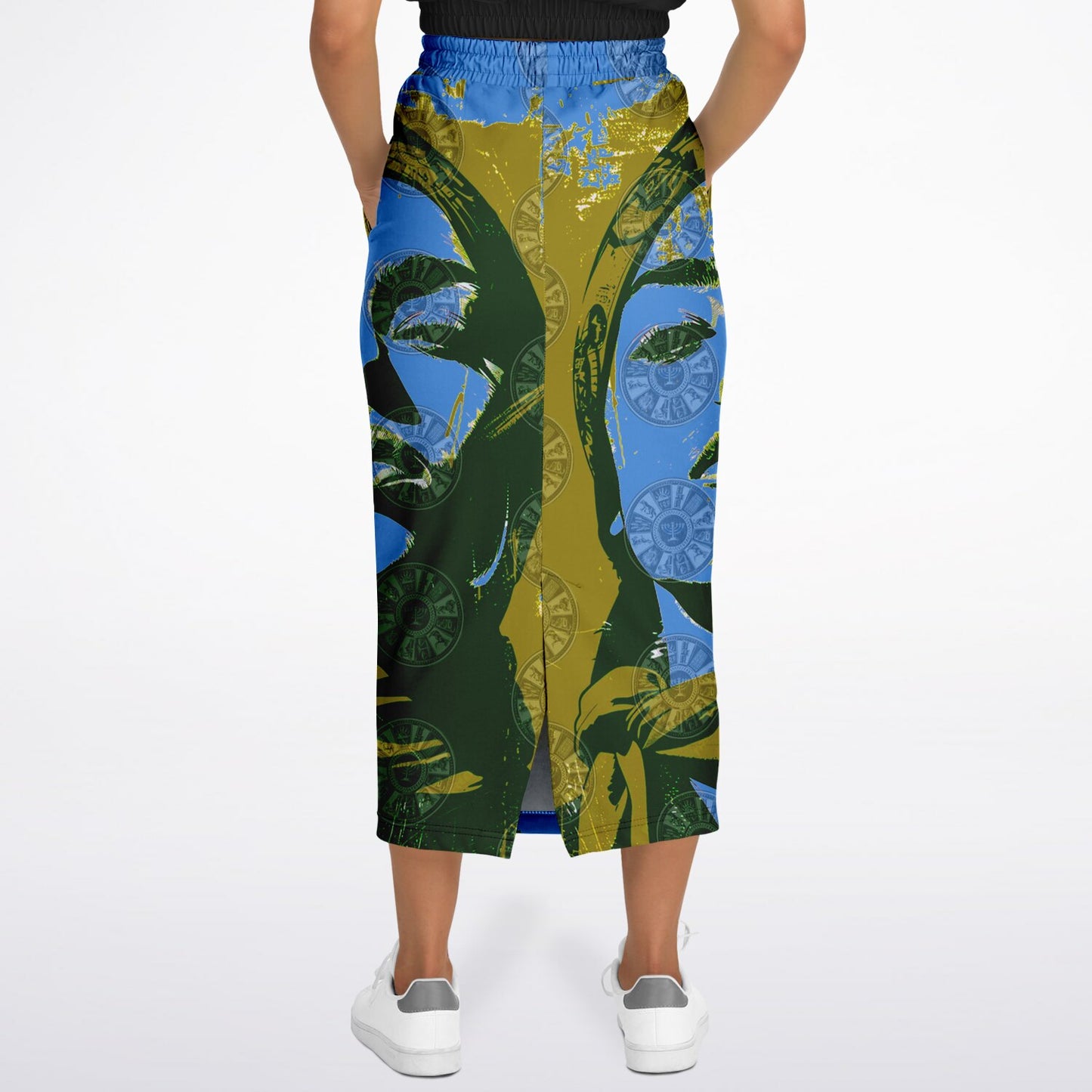 We Are Israel Green Lantern Fashion Long Pocket Skirt Sky Blue