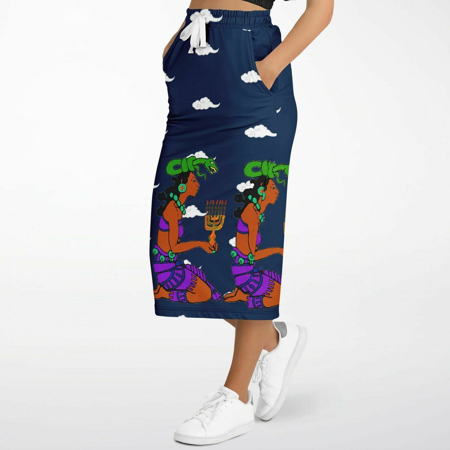 Northern Kingdom Princess Fashion Long Pocket Skirt Navy
