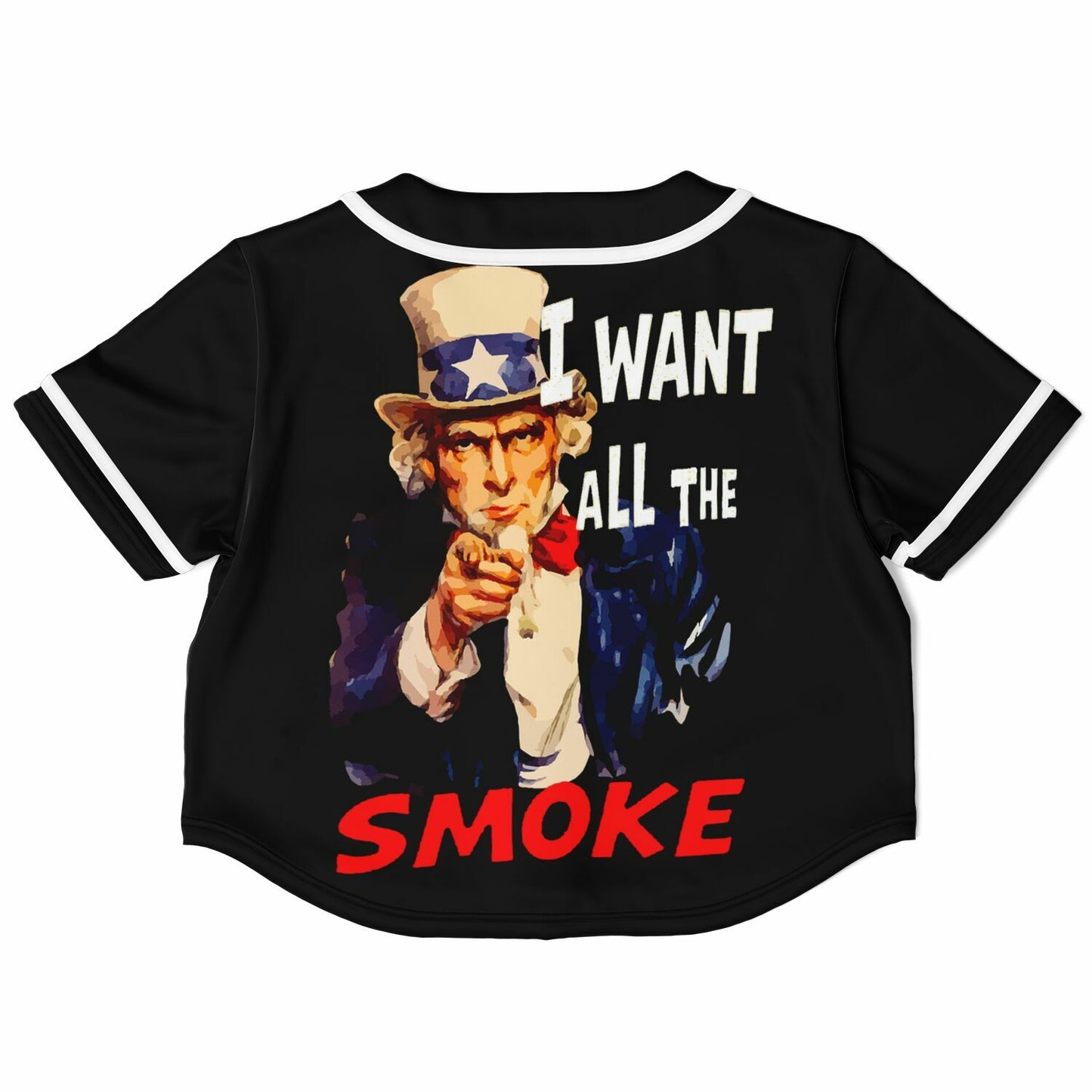 I Want SMOKE Cropped Baseball Jersey