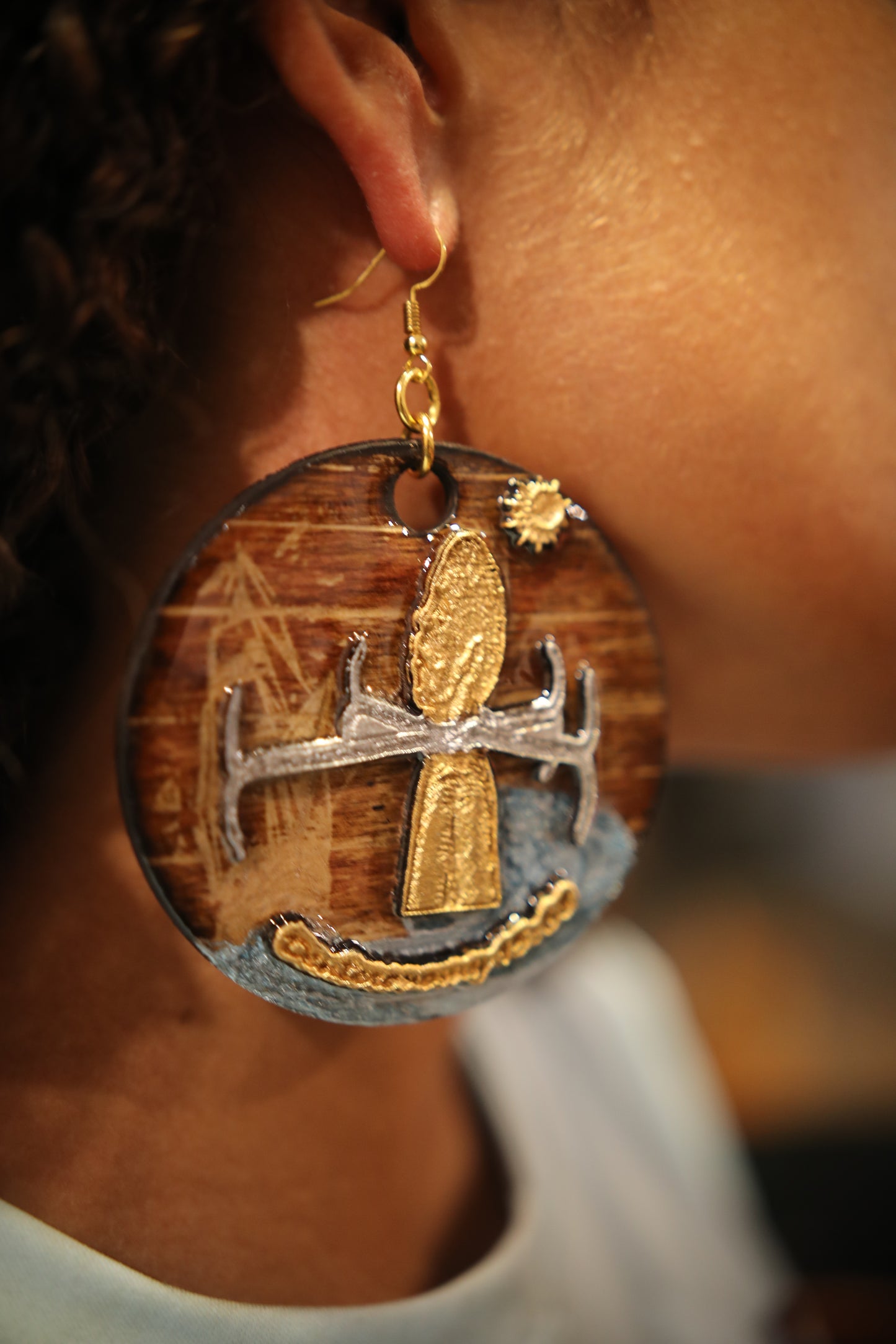 Hebrew Israelite Deuteronomy Earrings: LIMITED Walnut YASHARAHLA Jewelry