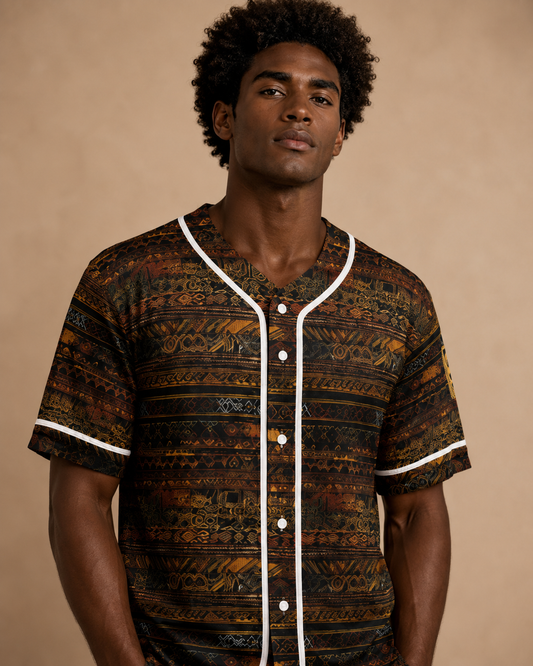 Northern Tribal Black Stripes Premium Baseball Jersey baseball jersey - product image 2 in black alternate view