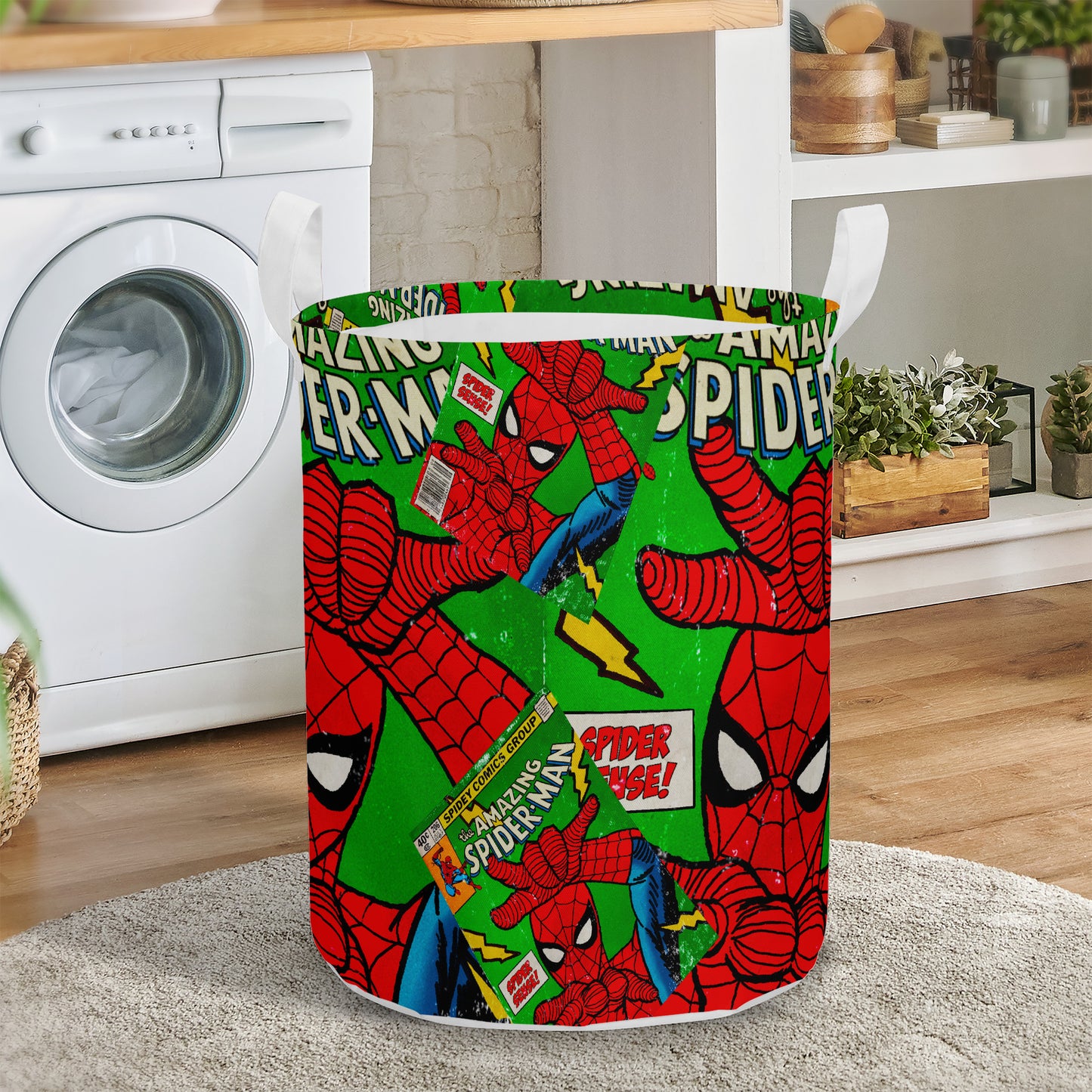 Web Slinging Spider Comic Laundry Basket