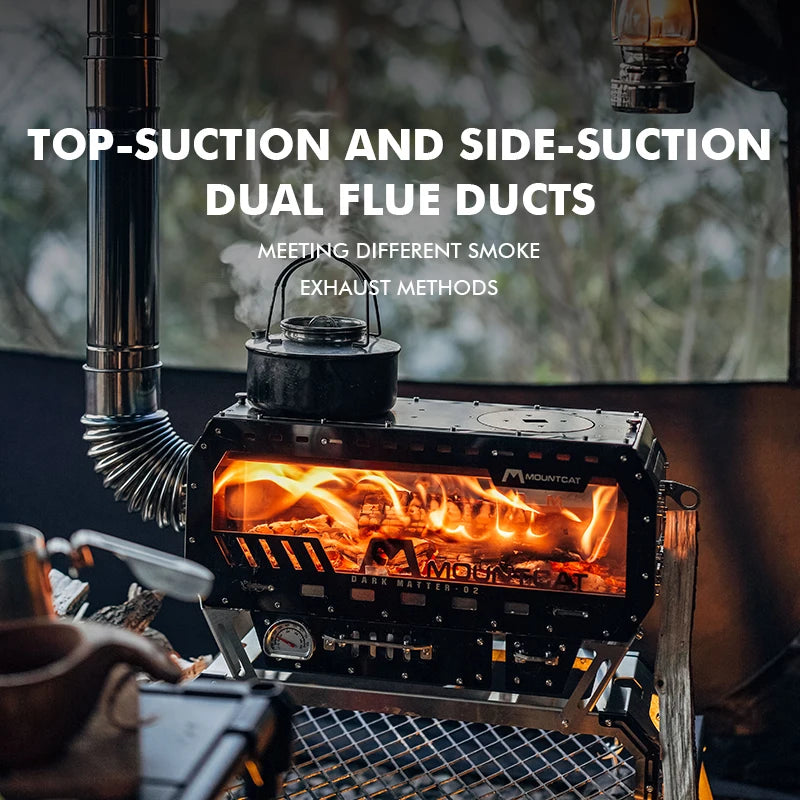 Multipurpose Outdoor Wood-Burning Stove, Camping Tent Heating Equipment, Portable Stove Oven & 304 Stainless Steel Fireplace