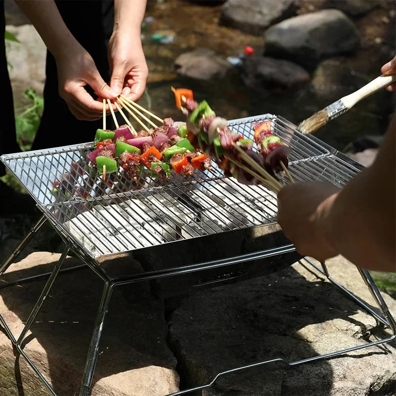 NOMAD OUTDOOR SUPPLY-Camping Grill Foldable Barbecue Grills BBQ Folding Grill Portable Outdoor Stainless Steel Outdoor Stove