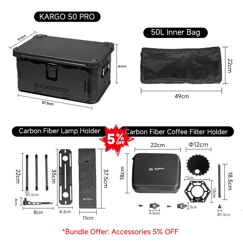 NOMAD OUTDOOR SUPPLY-Outdoor Camp Coffee Table Small Black Multifunctional Square Design Nesting Foldable Smart Luxury Aluminum