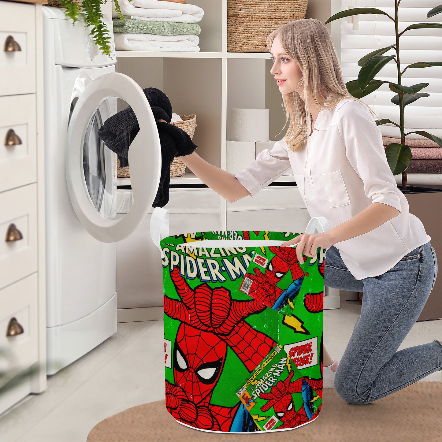 Web Slinging Spider Comic Laundry Basket