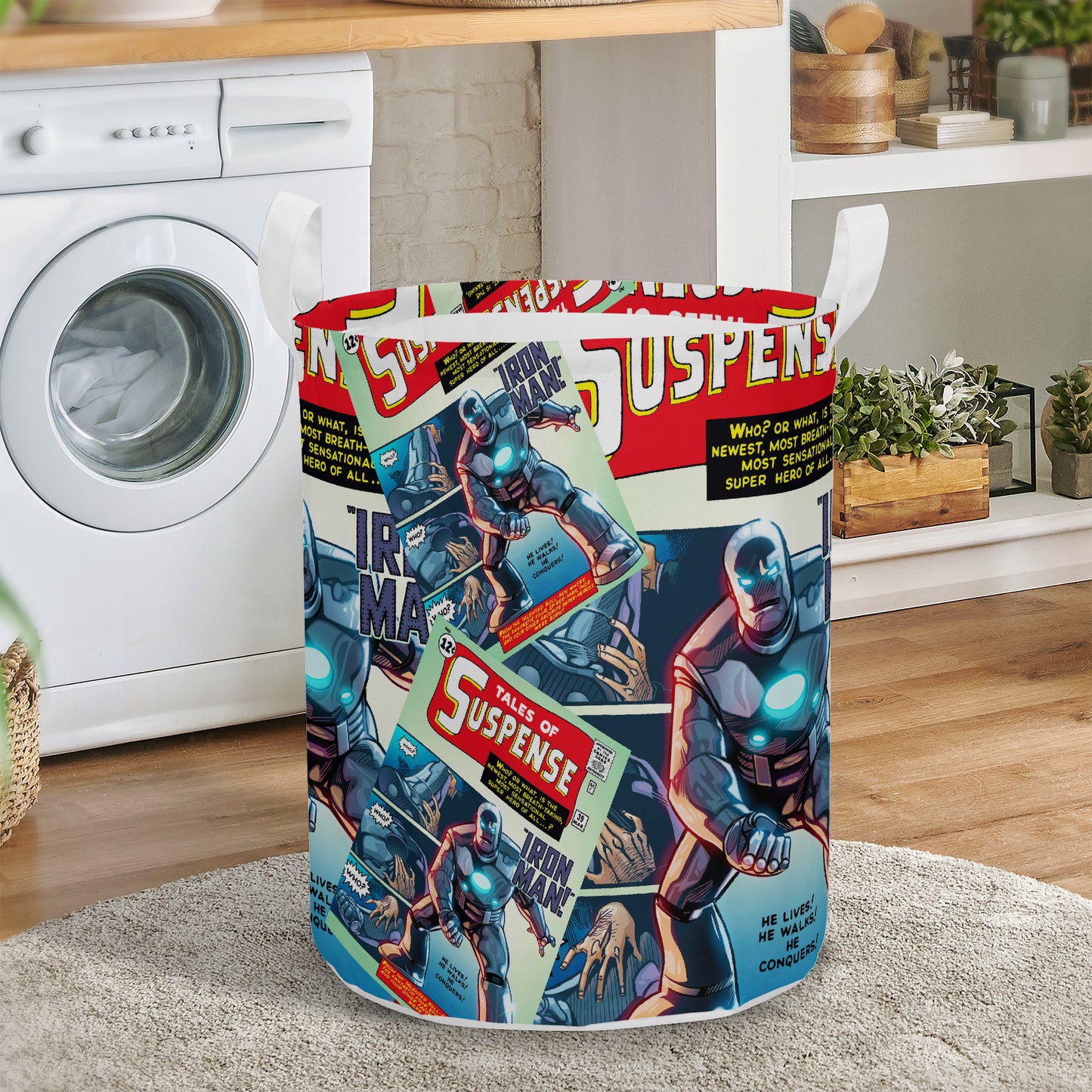 Indestructible Man Of Iron Comic Laundry Basket